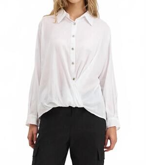 NEW M MADE IN ITALY button front top with open embroidery in white